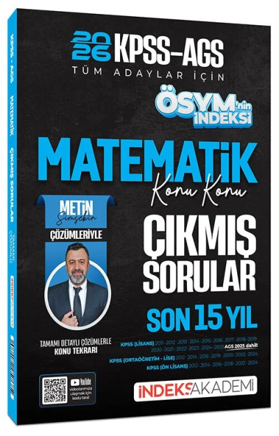 2026 KPSS MEB-AGS Matematik ÖSYM nin İndeksi Çıkmış Sorular Son 15 Yıl Konu Konu Çözümlü İndeks Akademi Yayıncılık SegaCopy Fotokopi Merkezi