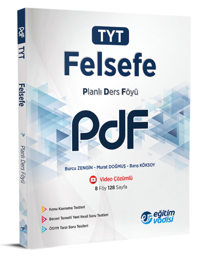 TYT Felsefe Planlı Ders Föyü PDF Eğitim Vadisi Yayınları SegaCopy Fotokopi Merkezi