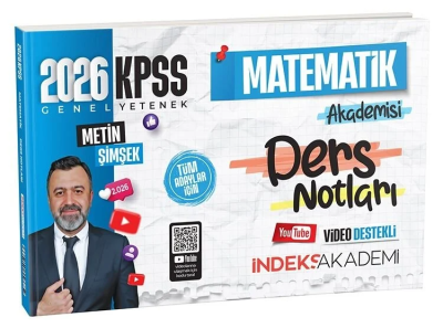 2026 KPSS Matematik Akademisi Video Ders Notları Metin Şimşek İndeks Akademi Yayıncılık SegaCopy Fotokopi Merkezi