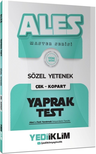 2027 Ales Sözel Yetenek Çek Kopart Yaprak Test Yediiklim Yayınları SegaCopy Fotokopi Merkezi