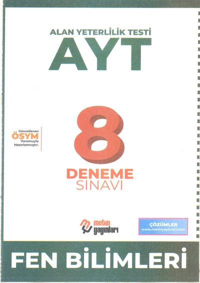 AYT Fen Bilimleri 8 Deneme Sınavı