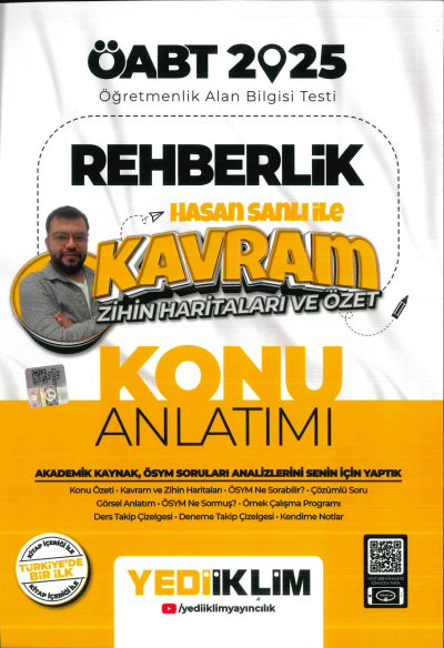 2025 ÖABT Rehberlik Hasan Sanlı ile Kavram Zihin Haritaları ve Özet Konu Anlatımı Yediiklim Yayınları SegaCopy Fotokopi Merkezi