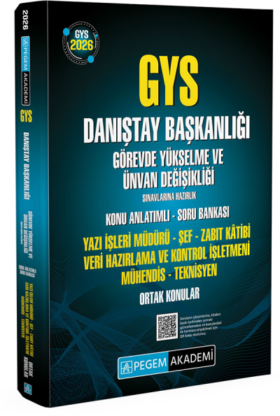 2026 GYS Danıştay Başkanlığı Ortak Konular Konu Anlatımlı Soru Bankası Pegem Akademi SegaCopy Fotokopi Merkezi