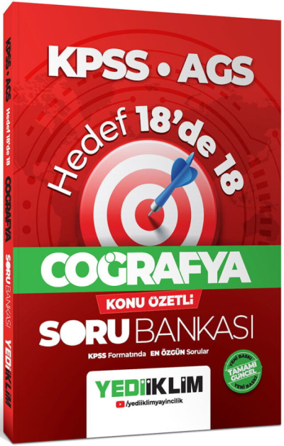 KPSS AGS Coğrafya Hedef 18 de 18 Konu Özetli Soru Bankası Yediiklim Yayınları SegaCopy Fotokopi Merkezi