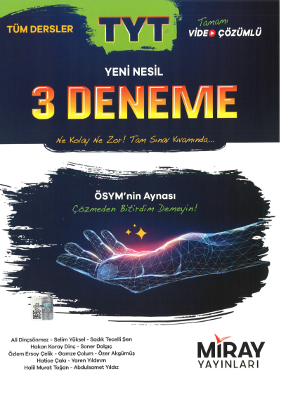 TYT Tüm Dersler Yeni Nesil 3 Deneme SegaCopy Fotokopi Merkezi