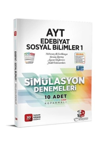 AYT Edebiyat Sosyal Bilimler 1 Simülasyon Denemeleri Tamamı Video Çözümlü 3D Yayınları SegaCopy Fotokopi Merkezi