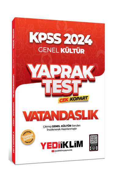 2024 KPSS Genel Kültür Vatandaşlık Çek Kopart Yaprak Test