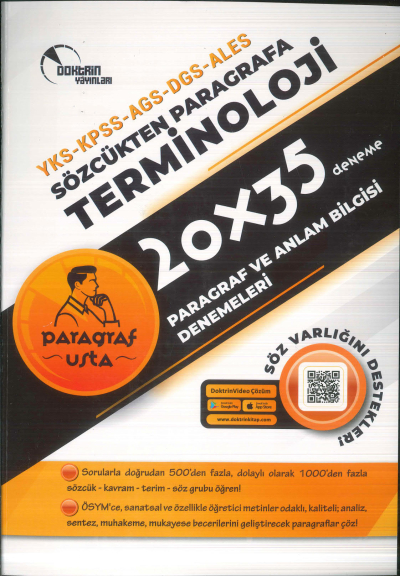 2025 KPSS MEB-AGS DGS ALES YKS Terminoloji Paragraf ve Anlam Bilgisi 20x35 Deneme Çözümlü Doktrin Yayınları