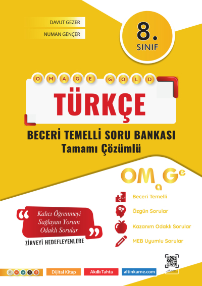 8. Sınıf Omage Gold Türkçe Soru Bankası Omega Yayınları