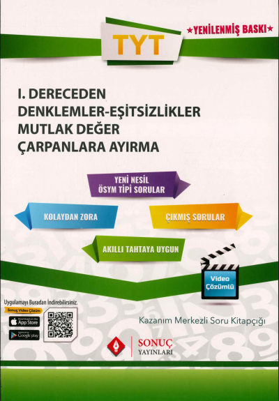 TYT 1. DERECEDEN DENKLEMLER EŞİTSİZLİKLER MUTLAK DEĞER ÇARPANLARA AYIRMA SORU KİTAPÇIĞI SegaCopy Fotokopi Merkezi