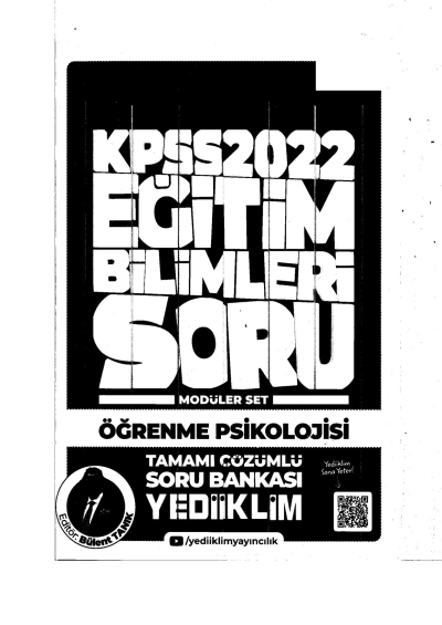 2022 KPSS Öğrenme Psikolojisi Soru Bankası Modüler Set