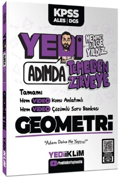KPSS-ALES-DGS Yedi Adımda Temelden Zirveye Geometri Video Konu Anlatımlı Video Çözümlü Soru Bankası Yediiklim Yayınları SegaCopy Fotokopi Merkezi