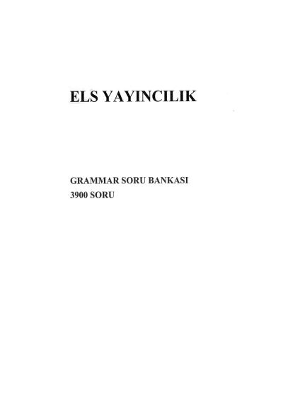 GRAMMAR İNGİLİZCE SORU BANKASI 3900 SORU SegaCopy Fotokopi Merkezi