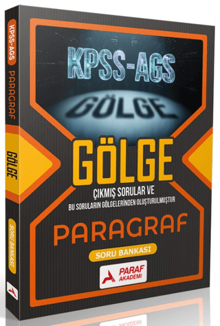 KPSS MEB-AGS Paragraf Gölge Soru Bankası Paraf Akademi Yayınları SegaCopy Fotokopi Merkezi