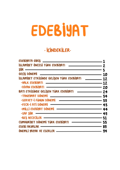 AYT Edebiyat Vip Notlar Vin Kampüs