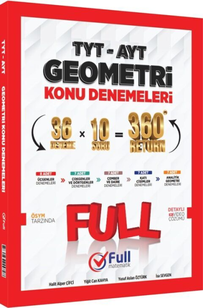 TYT AYT Geometri Konu Denemeleri Full Matematik Yayınları SegaCopy Fotokopi Merkezi