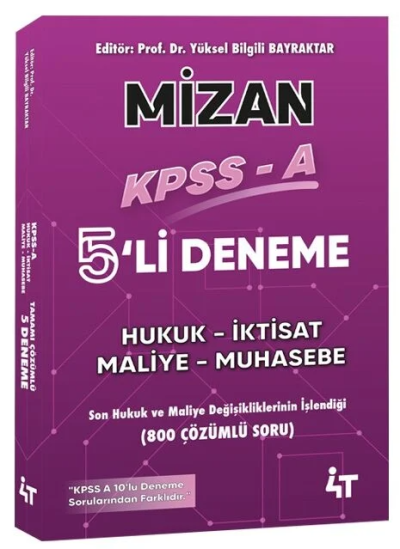 KPSS A Grubu MİZAN 5 Deneme Çözümlü 4T Yayınları SegaCopy Fotokopi Merkezi