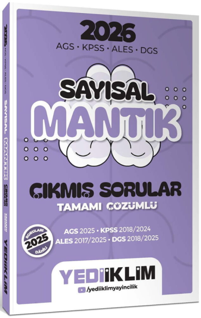 2026 AGS KPSS ALES DGS Sayısal Mantık Tamamı Çözümlü Çıkmış Sorular Yediiklim SegaCopy Fotokopi Merkezi