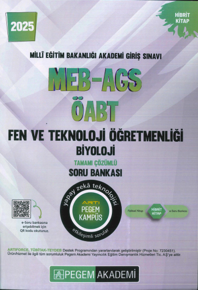 2025 MEB-AGS-ÖABT Fen ve Teknoloji Öğretmenliği Biyoloji Tamamı Çözümlü Soru Bankas Pegem Akademi Yayıncılık SegaCopy Fotokopi Merkezi