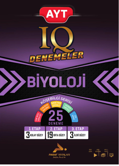 AYT IQ Biyoloji 25 Branş Denemesi PRF Paraf Yayınları