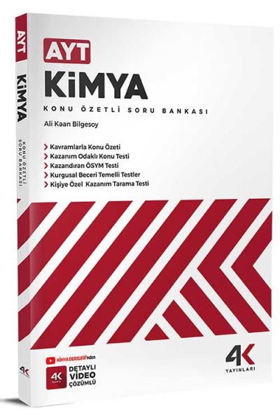 AYT Kimya Konu Özetli Soru Bankası 4K Yayınları