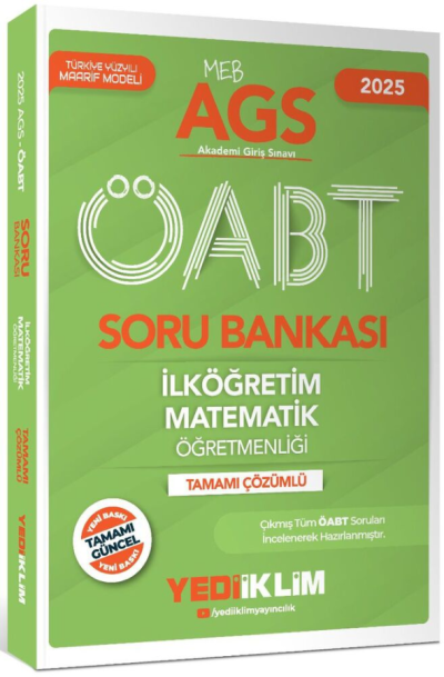 2025 MEB AGS ÖABT İlköğretim Matematik Öğretmenliği Tamamı Çözümlü Soru Bankası Yediiklim Yayınları SegaCopy Fotokopi Merkezi
