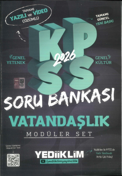 VATANDAŞLIK 2026 KPSS Genel Yetenek Genel Kültür Hem Yazılı Hem Video Çözümlü Soru Bankası Modüler Yediiklim Yayınları