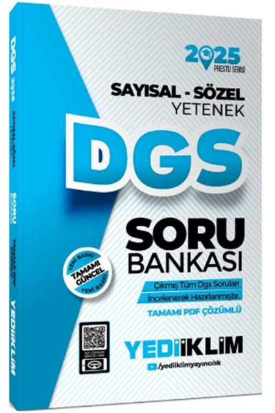 2025 DGS Prestij Serisi Sayısal-Sözel Yetenek Tamamı Çözümlü Soru Bankası Yediiklim Yayınları SegaCopy Fotokopi Merkezi