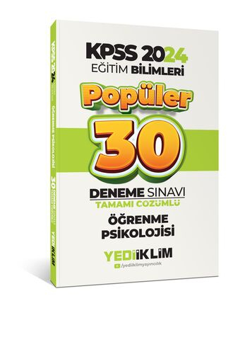 2024 Eğitim Bilimleri Öğrenme Psikolojisi Popüler Tamamı Çözümlü 30 Deneme
