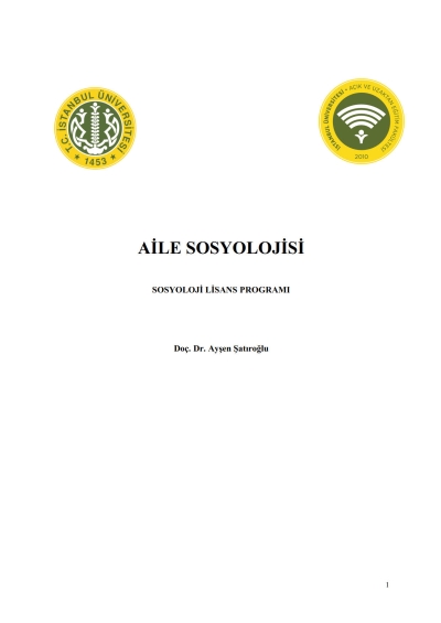 Aile Sosyolojisi SegaCopy Fotokopi Merkezi
