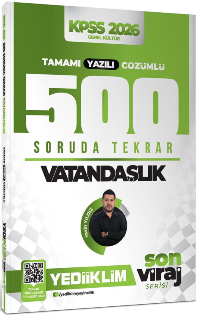 2026 KPSS Vatandaşlık Son Viraj Serisi Tamamı Yazılı Çözümlü 500 Soruda Genel Tekrar Kampı Yediiklim Yayınları SegaCopy Fotokopi Merkezi