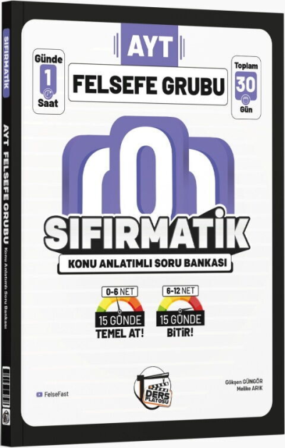 AYT Felsefe Sıfırmatik Konu Anlatımlı Soru Bankası Ders Platosu SegaCopy Fotokopi Merkezi