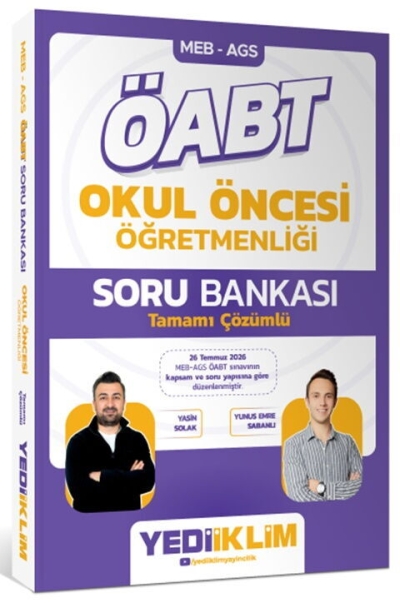 MEB AGS ÖABT Okul Öncesi Öğretmenliği Tamamı Çözümlü Soru Bankası Yediiklim Yayınları SegaCopy Fotokopi Merkezi