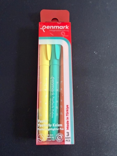 Penmark Kalem Tipi Fosforlu Kalem 3 Lü Bristol Pastel SegaCopy Fotokopi Merkezi