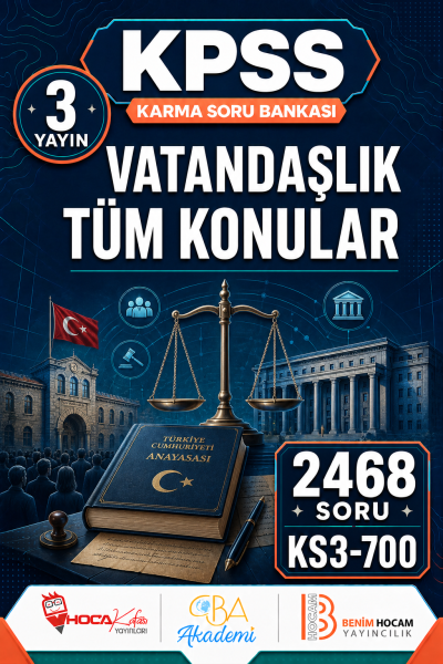 VATANDAŞLIK TÜM KONULAR 3 Yayın 2468 Soru (Benim Hocam - CBA - Hoca Kafası Yayınları) SegaCopy Fotokopi Merkezi