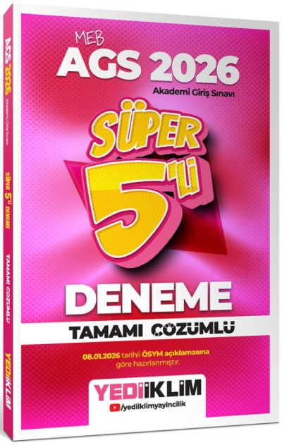 2026 MEB AGS Tamamı Çözümlü Süper 5 li Deneme Yediiklim Yayınları SegaCopy Fotokopi Merkezi