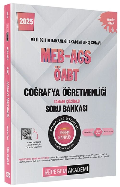 2025 MEB-AGS-ÖABT Coğrafya Öğretmenliği Tamamı Çözümlü Soru Bankası Pegem Akademi Yayıncılık SegaCopy Fotokopi Merkezi