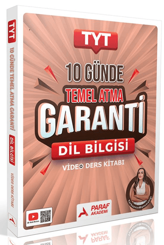 YKS TYT Dil Bilgisi Türkçenin Matematiği 10 Günde Temel Atma Garanti Video Ders Kitabı - Gamze Özdin Paraf Akademi Yayınları SegaCopy Fotokopi Merkezi