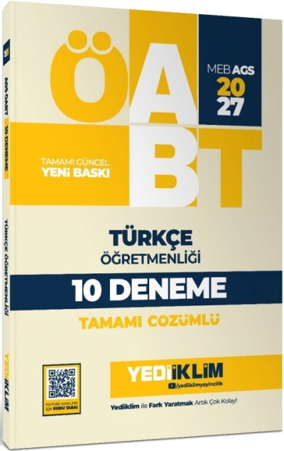 MEB AGS ÖABT Türkçe Öğretmenliği Tamamı Çözümlü 10 Deneme Yediiklim Yayınları SegaCopy Fotokopi Merkezi