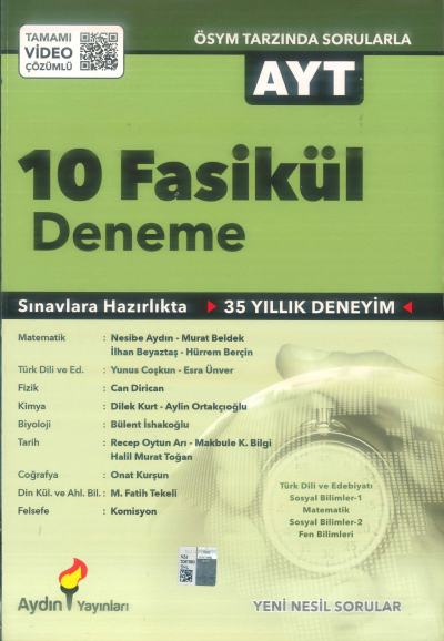 AYT 10 FASİKÜL DENEME SegaCopy Fotokopi Merkezi