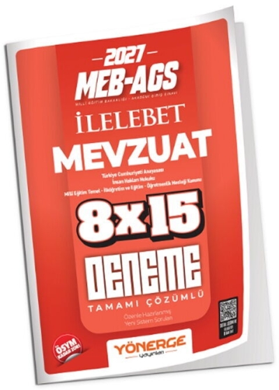 MEB-AGS Mevzuat Bilgisi İLELEBET 8x15 Deneme Çözümlü Yönerge Yayınları SegaCopy Fotokopi Merkezi