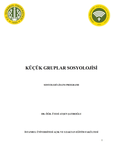 Küçük Gruplar Sosyolojisi SegaCopy Fotokopi Merkezi