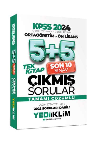 Ortaöğretim - Ön Lisans Tamamı Çözümlü 5+5 Çıkmış Sorular Tek Kitap (2014-2022) SegaCopy Fotokopi Merkezi