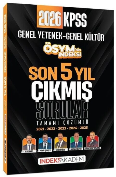 2026 KPSS Genel Yetenek Genel Kültür ÖSYM nin İndeksi Çıkmış Sorular Son 5 Yıl Çözümlü İndeks Akademi Yayıncılık