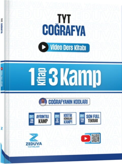 Coğrafyanın Kodları TYT Coğrafya 1 Kitap 3 Kamp Video Ders Kitabı Zeduva Yayınları SegaCopy Fotokopi Merkezi